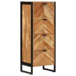 Armoire de salle de bain bois massif d'acacia et fer – Image 10