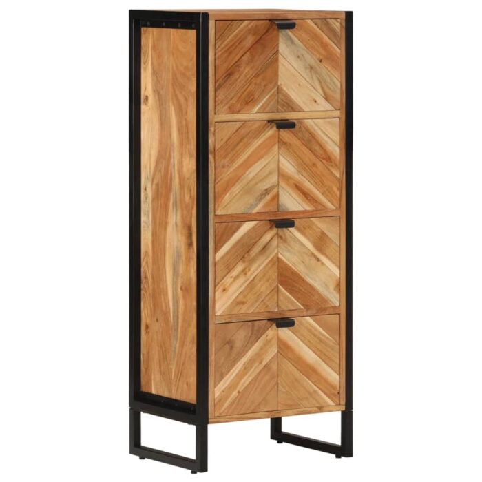 Armoire de salle de bain bois massif d'acacia et fer – Image 10