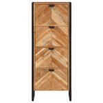 Armoire de salle de bain bois massif d'acacia et fer – Image 2