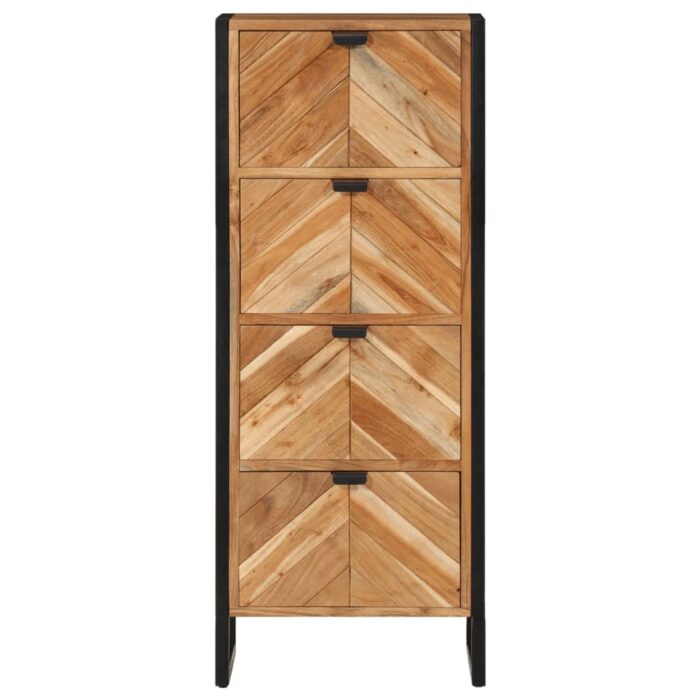 Armoire de salle de bain bois massif d'acacia et fer – Image 2