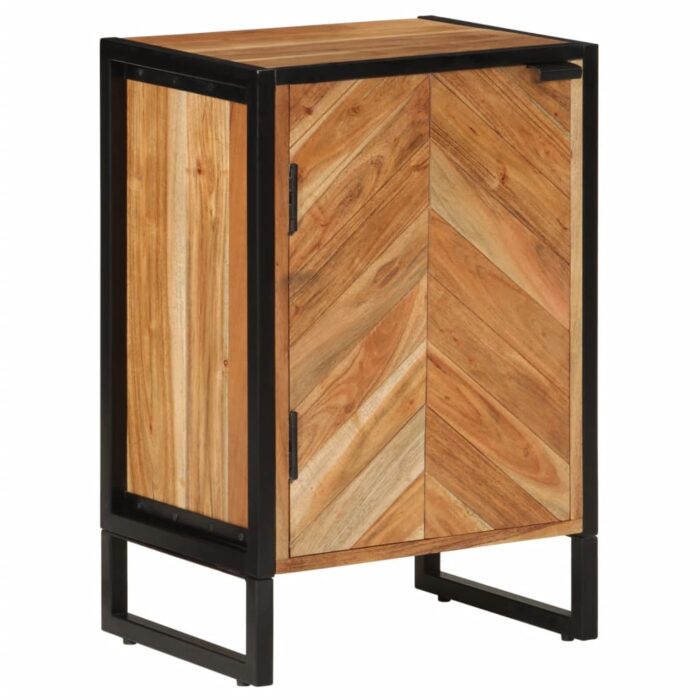 Armoire de salle de bain bois massif d'acacia et fer – Image 10