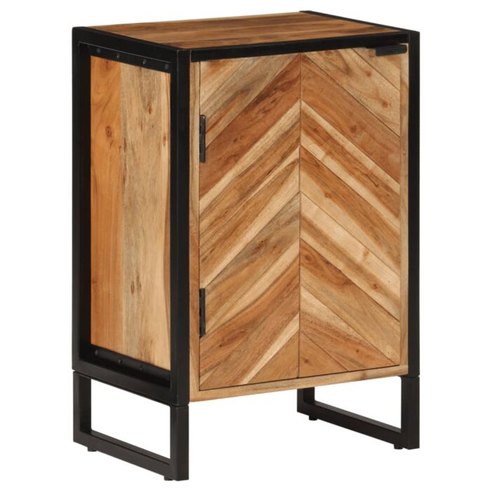 Armoire de salle de bain bois massif d'acacia et fer – Image 11