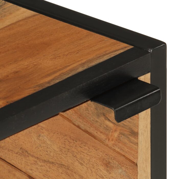 Armoire de salle de bain bois massif d'acacia et fer – Image 5