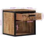 Table de chevet 40x35x40 cm bois de manguier massif – Image 8