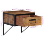 Table de chevet 40x35x40 cm bois de manguier massif – Image 7