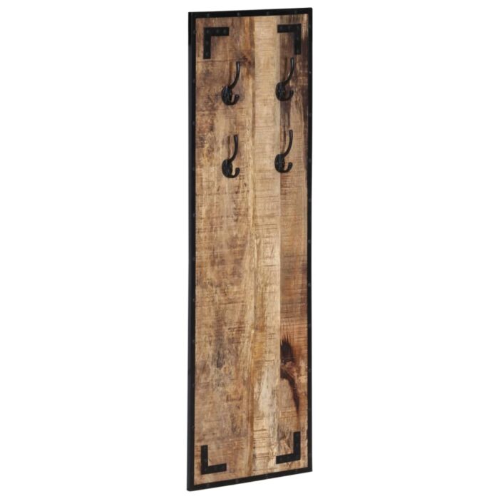 Porte-manteau 35x8x110 cm bois de manguier massif brut – Image 7