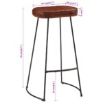 Tabourets de bar Gavin lot de 2 marron foncé 44x37,5x78 cm – Image 9