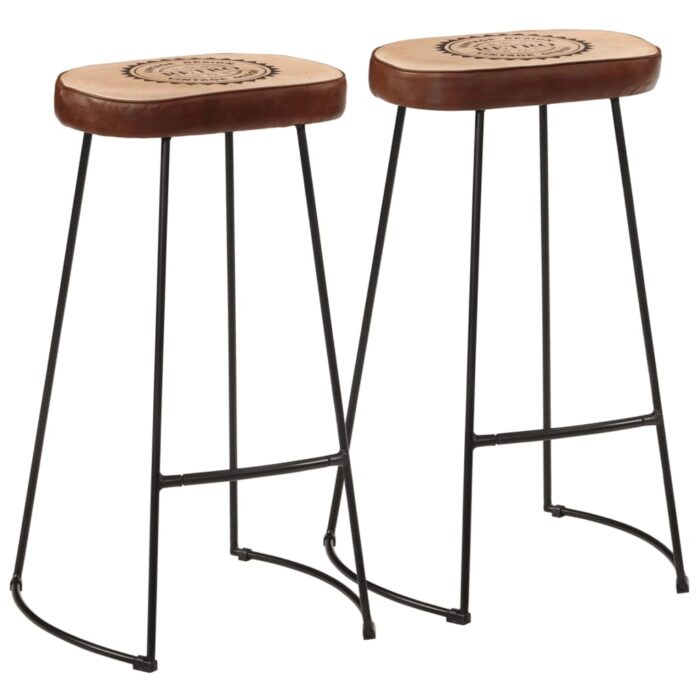 Tabourets de bar lot de 2 marron foncé 44x37,5x78 cm – Image 1
