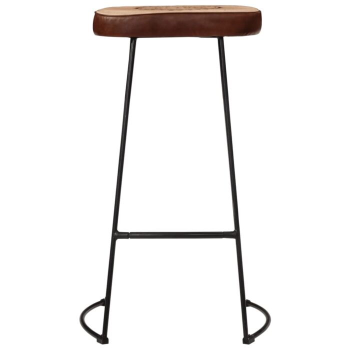 Tabourets de bar lot de 2 marron foncé 44x37,5x78 cm – Image 2