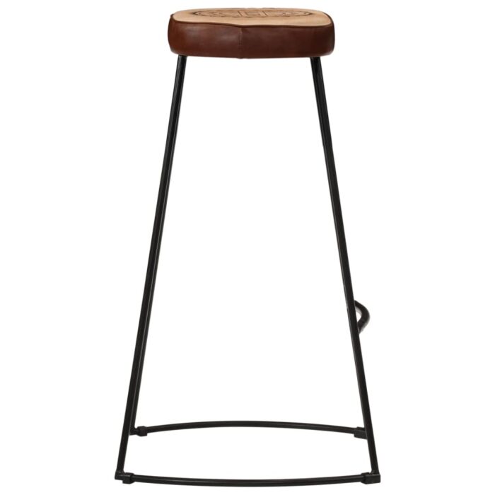 Tabourets de bar lot de 2 marron foncé 44x37,5x78 cm – Image 3