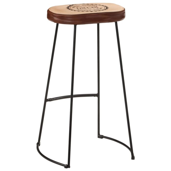 Tabourets de bar lot de 2 marron foncé 44x37,5x78 cm – Image 4