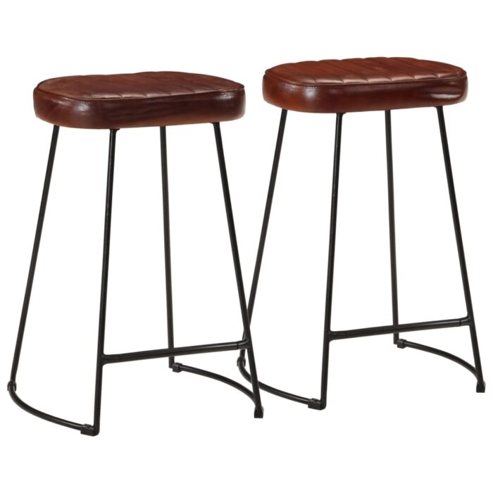 Tabourets de bar lot de 2 marron foncé 41x29x62 cm – Image 1