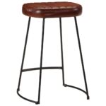Tabourets de bar lot de 2 marron foncé 41x29x62 cm – Image 4