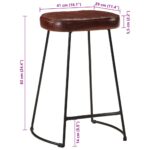 Tabourets de bar lot de 2 marron foncé 41x29x62 cm – Image 9