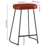 Tabourets de bar lot de 2 marron foncé 41x29x62 cm – Image 9