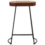 Tabourets de bar lot de 2 marron foncé 41x29x62 cm – Image 2