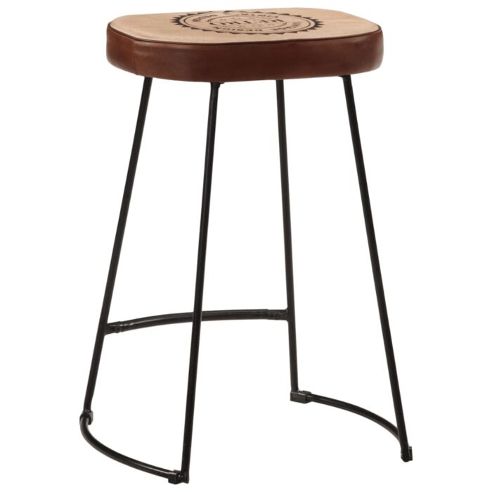 Tabourets de bar lot de 2 marron foncé 41x29x62 cm – Image 4