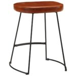 Tabourets de bar lot de 2 marron foncé 40x29,5x53 cm – Image 3