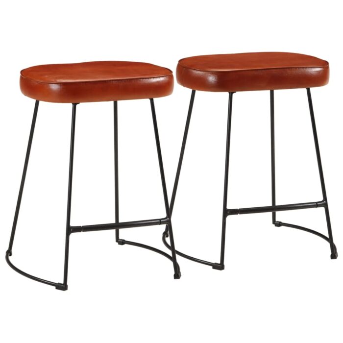 Tabourets de bar lot de 2 marron foncé 40x29,5x53 cm – Image 1