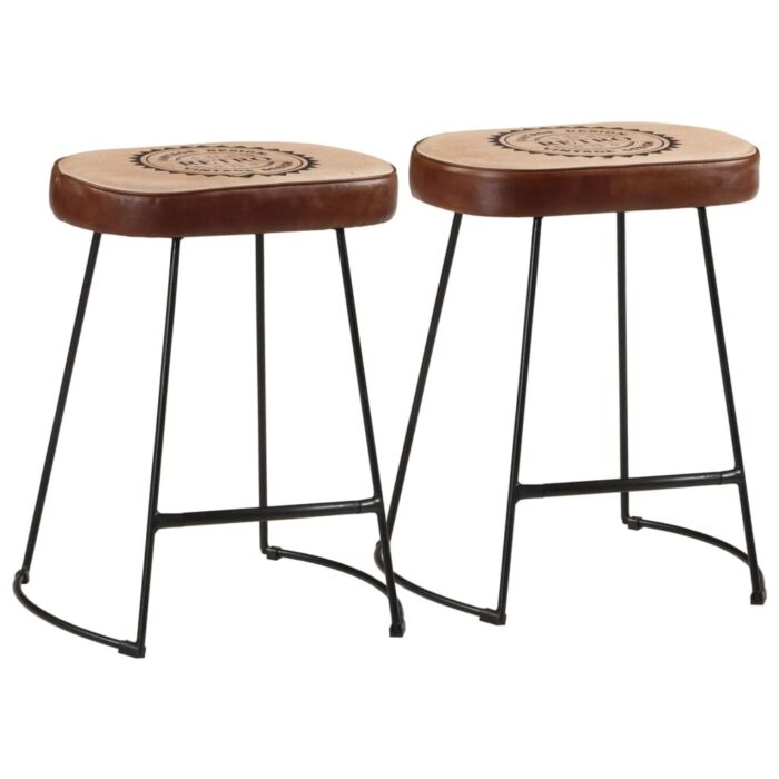 Tabourets de bar lot de 2 marron foncé 40x29,5x53 cm – Image 1