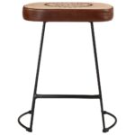 Tabourets de bar lot de 2 marron foncé 40x29,5x53 cm – Image 2