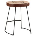 Tabourets de bar lot de 2 marron foncé 40x29,5x53 cm – Image 4