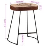 Tabourets de bar lot de 2 marron foncé 40x29,5x53 cm – Image 9
