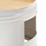 Tables de bar forme tambour 3 pcs bois de manguier massif brut – Image 8