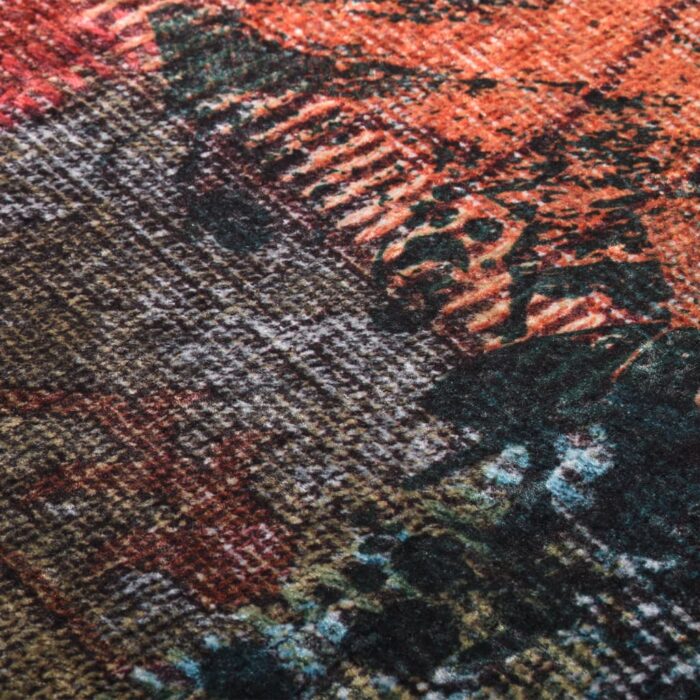 Tapis lavable patchwork multicolore 150x230 cm antidérapant – Image 2