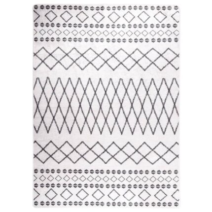 Tapis lavable noir et blanc 120x170 cm antidérapant