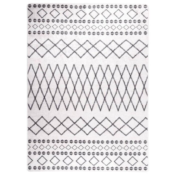 Tapis lavable noir et blanc 120x170 cm antidérapant – Image 1