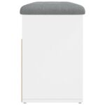 Banc à chaussures blanc 82x32x45,5 cm bois d'ingénierie – Image 5