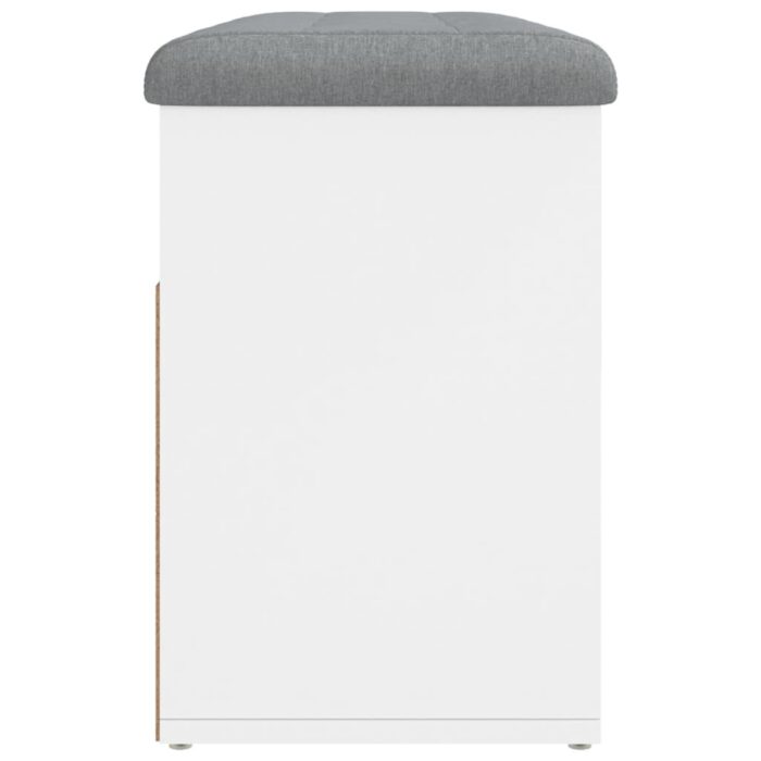 Banc à chaussures blanc 82x32x45,5 cm bois d'ingénierie – Image 5
