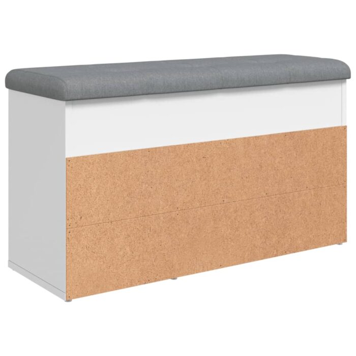 Banc à chaussures blanc 82x32x45,5 cm bois d'ingénierie – Image 6