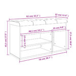 Banc à chaussures blanc 82x32x45,5 cm bois d'ingénierie – Image 9