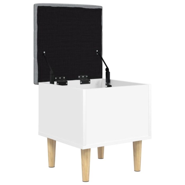 Banc de rangement blanc 42x42x46 cm bois d'ingénierie – Image 2