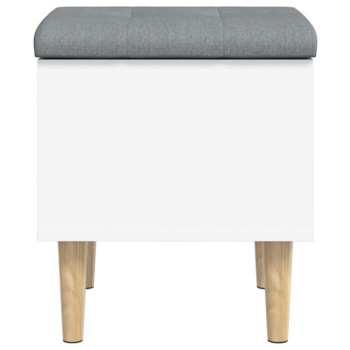 Banc de rangement blanc 42x42x46 cm bois d'ingénierie – Image 3