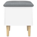 Banc de rangement blanc 42x42x46 cm bois d'ingénierie – Image 4