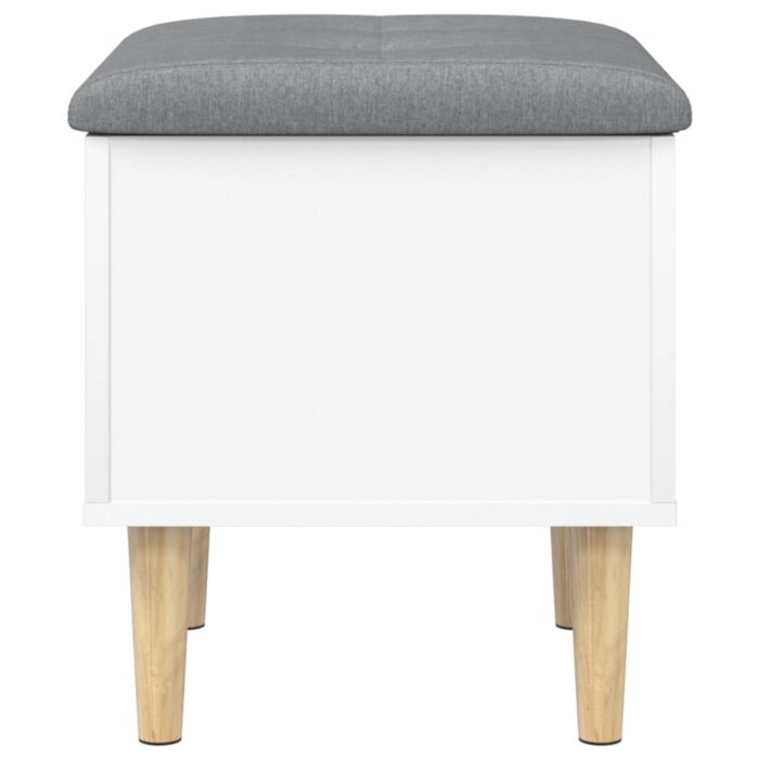 Banc de rangement blanc 42x42x46 cm bois d'ingénierie – Image 4