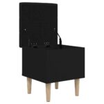 Banc de rangement noir 42x42x46 cm bois d'ingénierie – Image 2