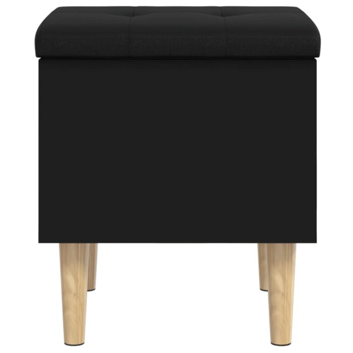 Banc de rangement noir 42x42x46 cm bois d'ingénierie – Image 3