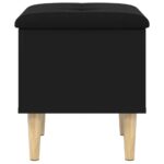 Banc de rangement noir 42x42x46 cm bois d'ingénierie – Image 4