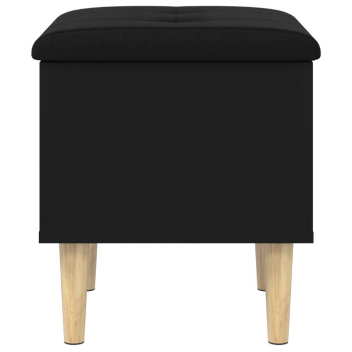 Banc de rangement noir 42x42x46 cm bois d'ingénierie – Image 4