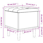 Banc de rangement noir 42x42x46 cm bois d'ingénierie – Image 8