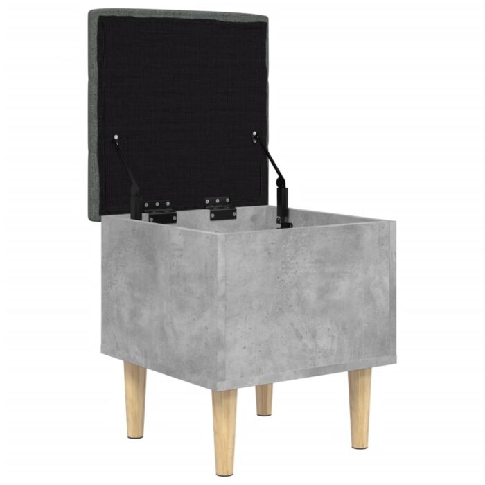 Banc de rangement gris béton 42x42x46 cm bois d'ingénierie – Image 2