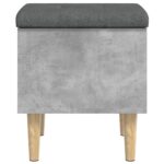 Banc de rangement gris béton 42x42x46 cm bois d'ingénierie – Image 3