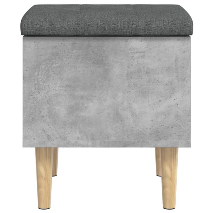 Banc de rangement gris béton 42x42x46 cm bois d'ingénierie – Image 3
