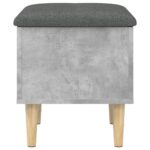 Banc de rangement gris béton 42x42x46 cm bois d'ingénierie – Image 4