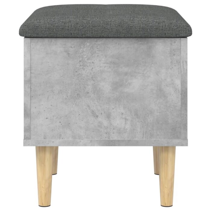 Banc de rangement gris béton 42x42x46 cm bois d'ingénierie – Image 4