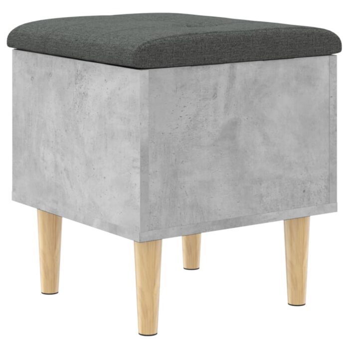 Banc de rangement gris béton 42x42x46 cm bois d'ingénierie – Image 5
